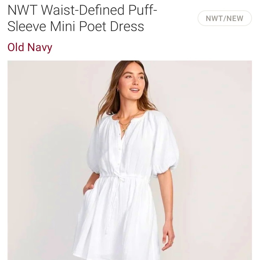 White gauze mini poet dress